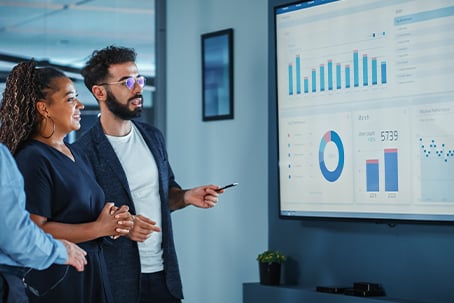 Operations Manager Holds Meeting Presentation