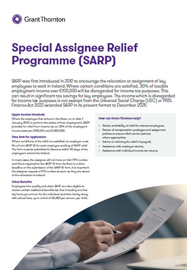 Special Assignee Relief  Programme (SARP)