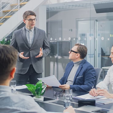 Chief Technology Analyst Talks to a Board of Directors